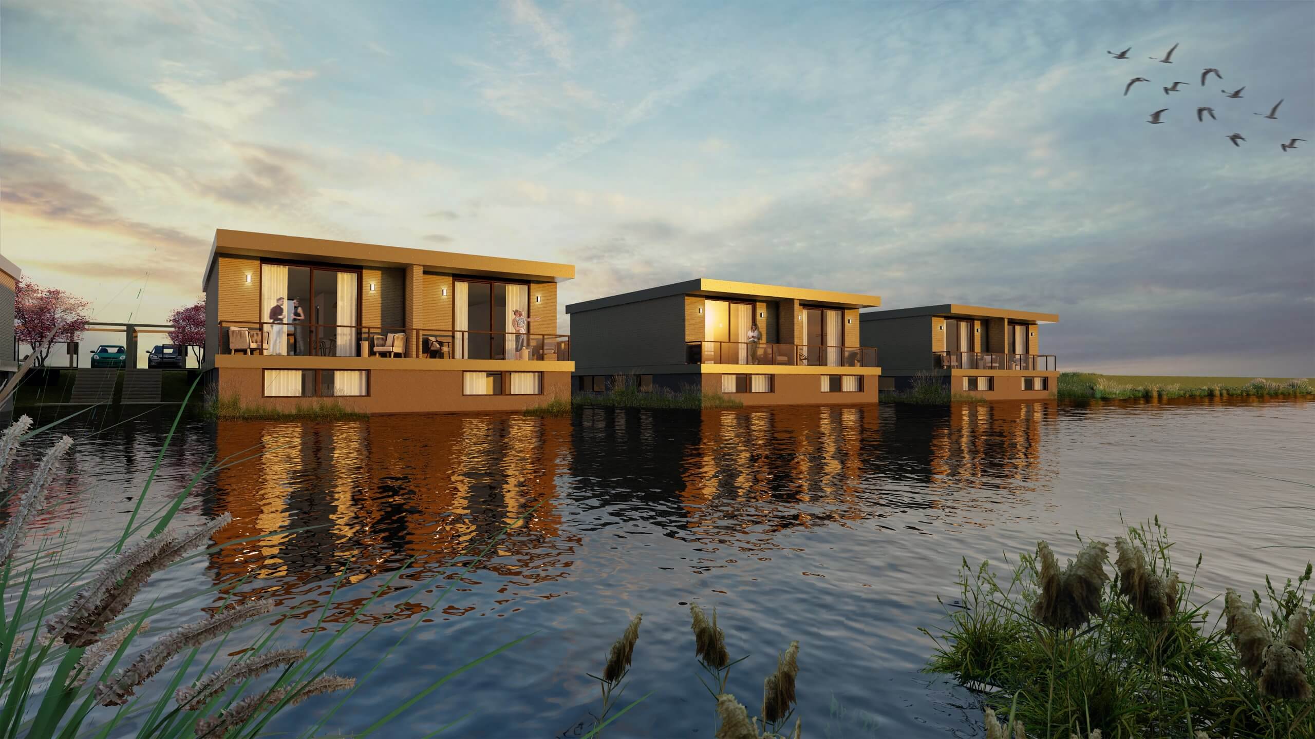The Sale of the first Royal Waterlofts floating houses in Zeewolde has  begun - Waterstudio